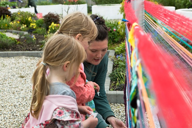 Local artist engaging young children in Dundee through creative use of recycled textiles